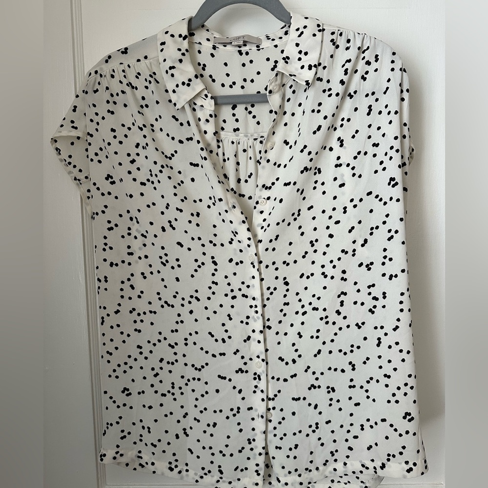 Loft polka dot button up S